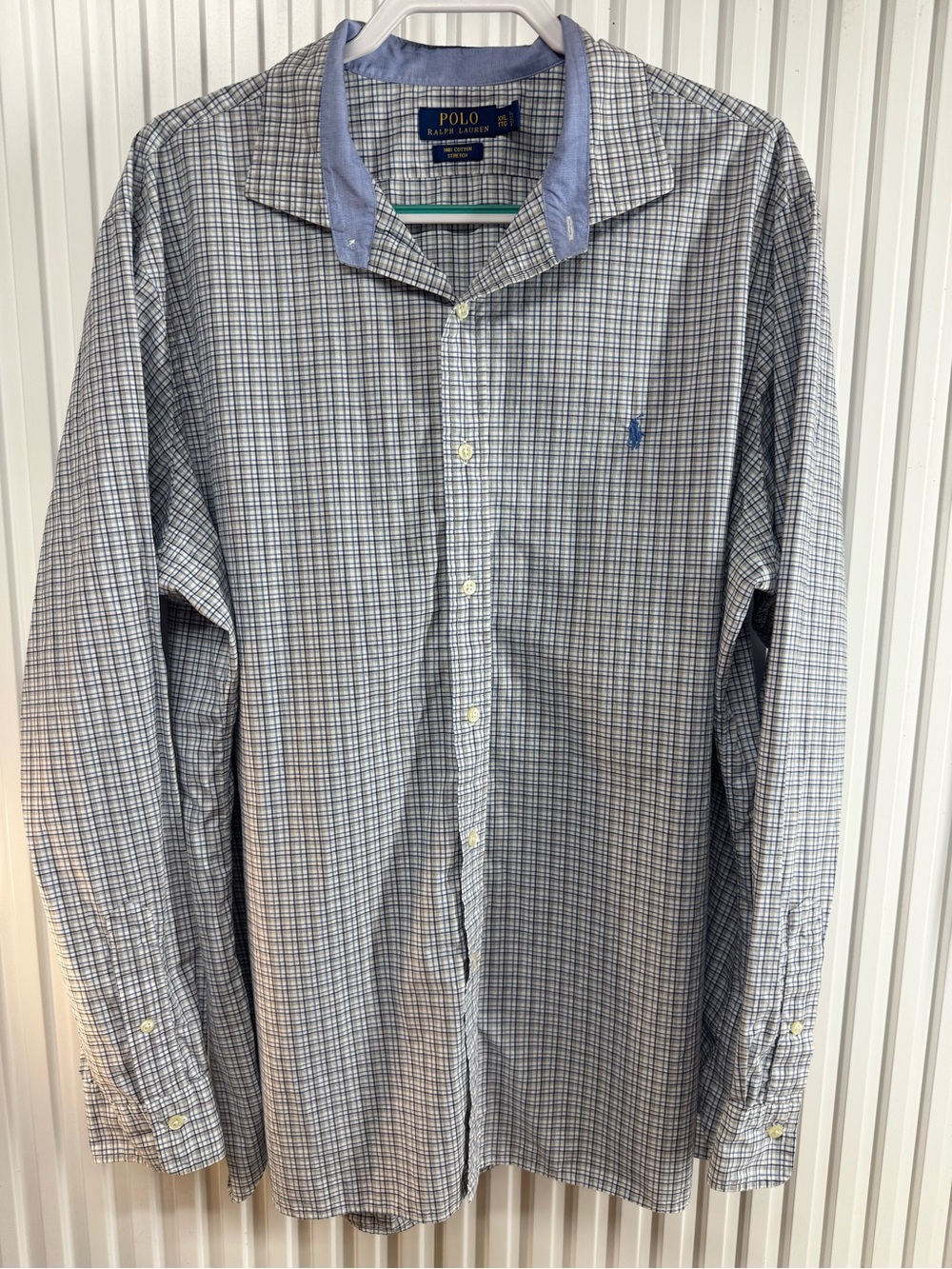 Polo by Ralph Lauren Blue Plaid Long-Sleeve Button-Down Shirt Size XXL